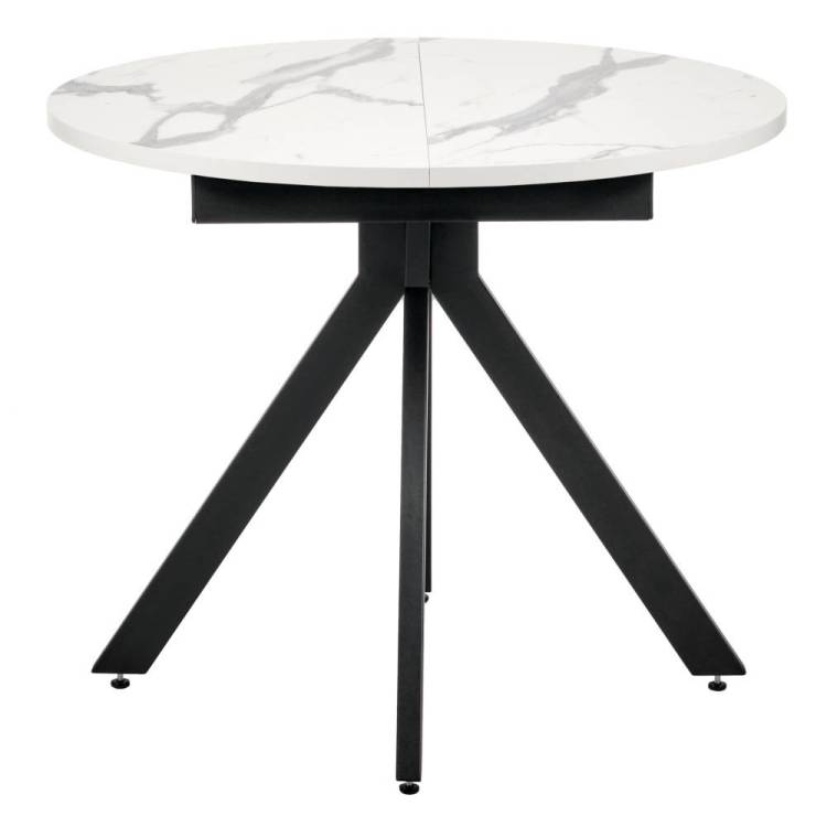 Стол Bradex Home Rudolf RF 0522 белый мрамор, чёрный 90(120)x90x75