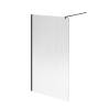 Душевая перегородка Kerama Marazzi Cristallo CT.120.WI.BLK.M с рифленым стеклом, профиль матовый черный, 120х210