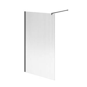 Душевая перегородка Kerama Marazzi Cristallo CT.120.WI.BLK.M с рифленым стеклом, профиль матовый черный, 120х210