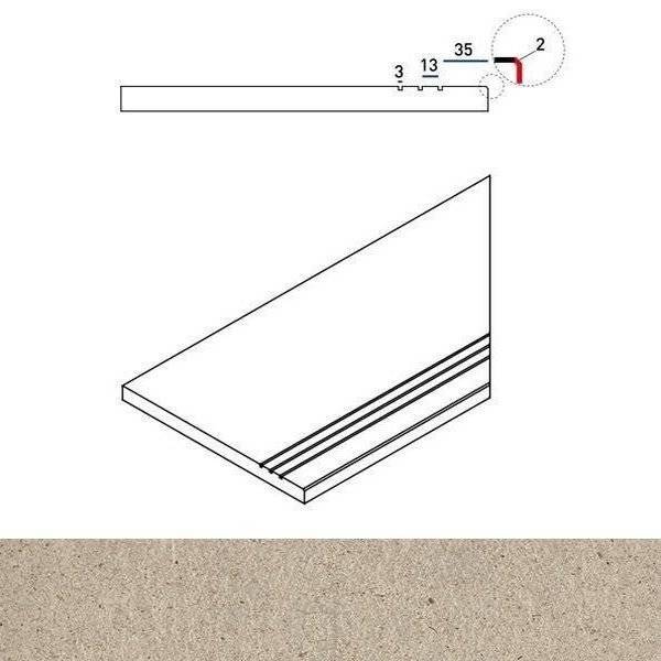 Бортик Italon Эверстоун X2 620090000641 Дезерт Правый Грип 30x60