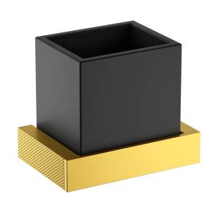 Стакан Timo Caisa 91031/20 настенный, золото шлифованное, черный