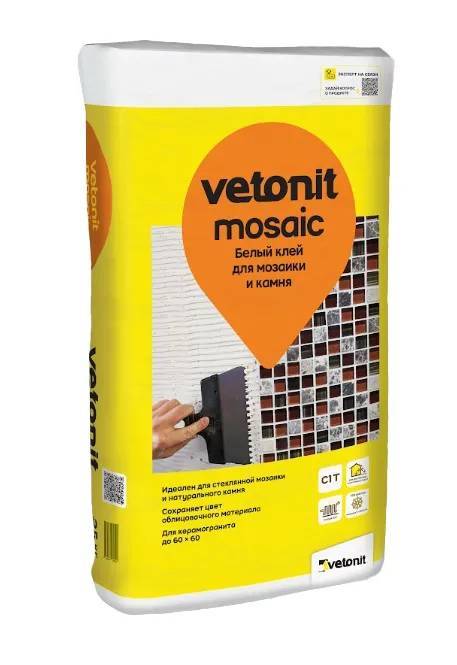 Клей Weber Vetonit Mosaic для керамогранита и мозаики 25 кг