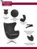 Кресло Bradex Home Egg Style Chair FR 1048 темно-серый, искусственная замша фото 7