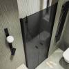 Душевая дверь в нишу MaybahGlass MGD-429-6 профиль черный, стекло графит матовый, 1980x1200 фото 4