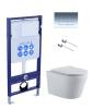 Комплект SET AQUATEK ВЕГА-1905-016 KK-1 кнопка хром, унитаз безободковый, сиденье микролифт