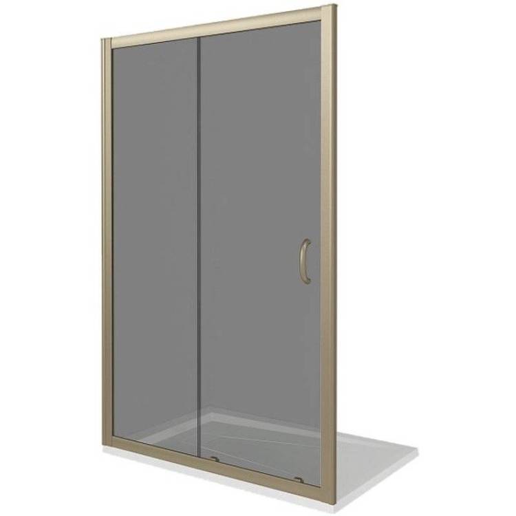Душевая дверь в нишу Good Door Jazze 130 WTW-130-C-G профиль Золото, стекло прозрачное