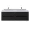 Тумба под раковину Uperwood Tanos 2910203302 подвесная, двойная, 4 ящика, черная, 120 см