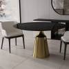 Стол Bradex Home Yoda RF 0653 керамогранит чёрный мрамор (глянец) с золотистой ножкой фото 3