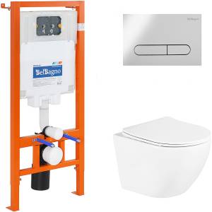 Комплект Belbagno Uno BB3105CHR/SC/BB002-80/BB005-PR-CHROME кнопка хром