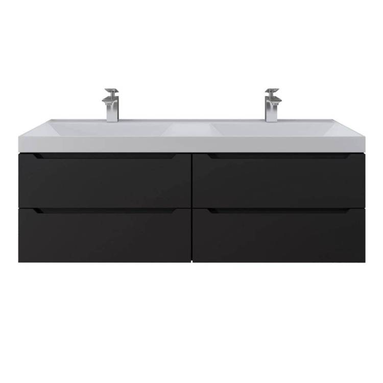 Тумба под раковину Uperwood Tanos 2910203302 подвесная, двойная, 4 ящика, черная, 120 см