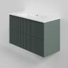 Тумба с раковиной La Fenice Terra Twin Grigio NFNC-01-TER-G-100-2-3-100 серо-зеленая матовая, 100 см