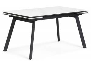 Стол Notta Норман 622885 snow (alpin) white, черный 120(180)x80x75