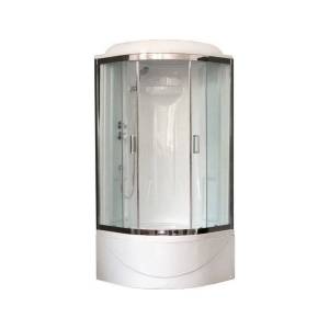 Душевая кабина Royal Bath RB90BK1-T-CH+EL с высоким поддоном, с сиденьем