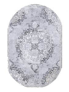 Ковер Safyun Dokuma Merry MR 156 GREY Овал 1.5x2.3