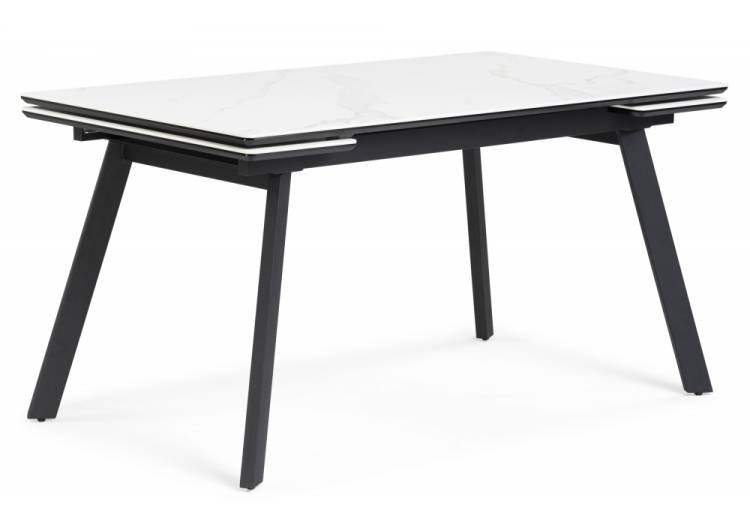 Стол Notta Норман 622885 snow (alpin) white, черный 120(180)x80x75