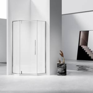 Душевой уголок Vincea Slim-N (Слим-Н) VSP-4SN100CLBN профиль брашированный никель, стекло прозрачное, 100x100x195