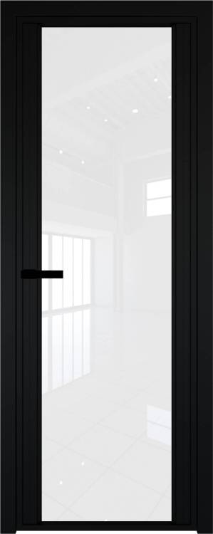 Межкомнатная дверь Profil Doors 2 AGP цвет профиля Черный, стекло безопасное 6 мм белый триплекс 700x2000