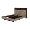 Кровать БТС МЕБЕЛЬ Энигма КР-16 00-00164038 дуб каньон, венге 160x200 фото 3