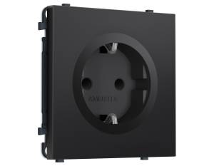 Комплект механизма электрической розетки с заземлением со шторками Ambrella Volt Sigma MS807010 черный матовый