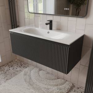 Тумба с раковиной Terminus Sicilia SIC101001701601O графит , 100x38