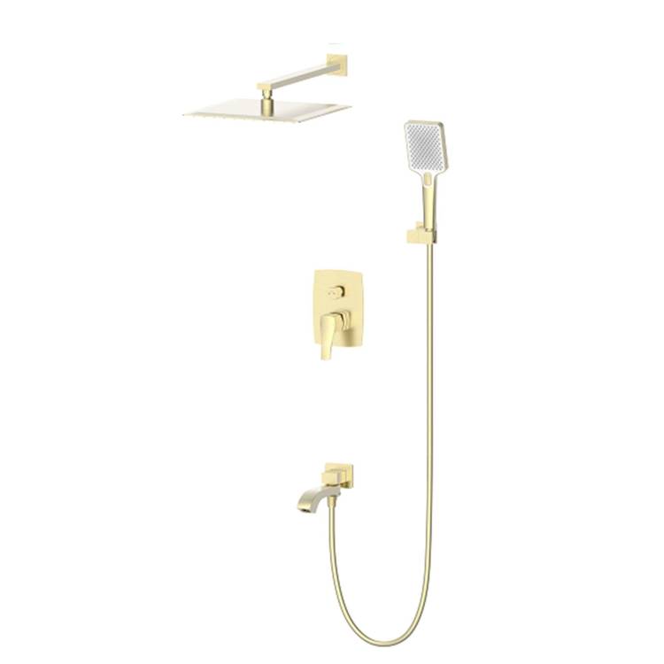 Душевой комплект Wonzon & Woghand Flex WW-88939072-BG золотой брашированный, встраиваемый