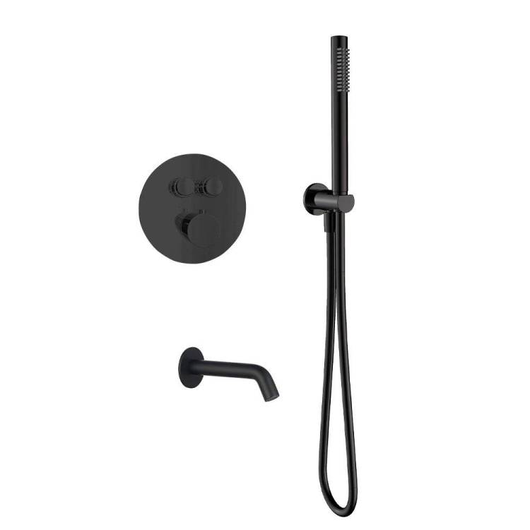 Душевой комплект AQUAme AQM8407MB черный матовый