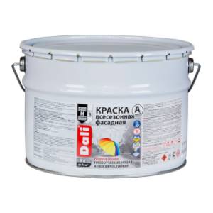 Краска всесезонная фасадная акриловая на органическом растворителе Dali база А 9 л