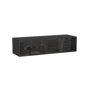 Шкаф навесной НК-Мебель Point тип-35 00-00162885 черный/черный глянец