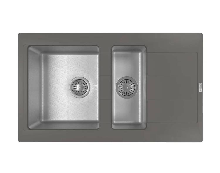 Мойка кухонная Florentina Комби 860 К 21.410.D0860.307 серый шелк