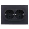 Розетка 2-местная с заземлением и шторками IEK Skandy SK-R24-16-K53-F графит фото 3