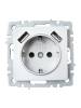 Розетка 1-местная с заземлением, шторками и USB Type A+A IEK Brite BR-R14-16-U21-D31-K47 алюминий фото 7