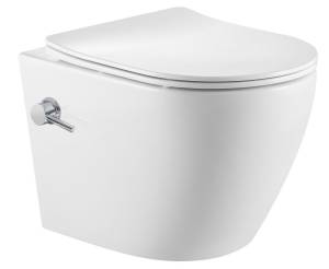 Унитаз подвесной Iberica Blanca Bilbao Alto IB.BLA.234.1B1B безободковый, с крышкой-сиденьем микролифт