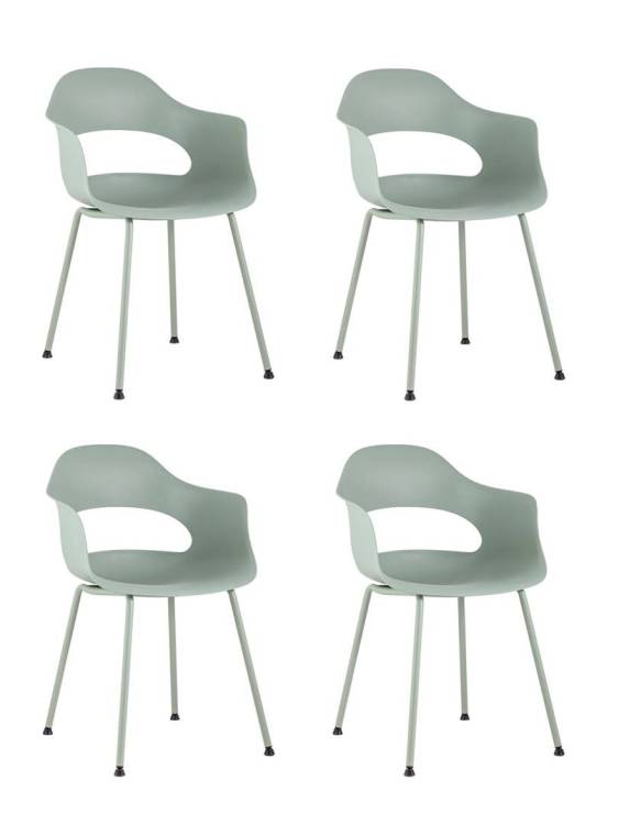 Набор из 4 стульев Stool Group Lady SL-7018K greyish green 90455 X4 серо-зеленый