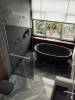 Душевая перегородка MaybahGlass MGD-729-5у 79x195, стекло графит 8 мм, профиль хром матовый фото 3