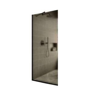Душевая перегородка MaybahGlass MGD-697-6у 79x195, стекло бронза матовая 8 мм, профиль черный