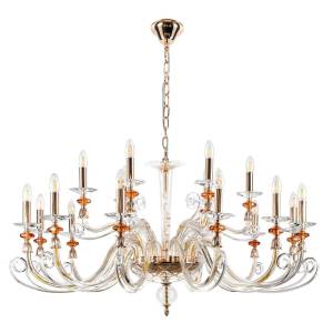 Люстра Crystal Lux Catarina Sp12+6 V2 Gold/Transparent-Cognac