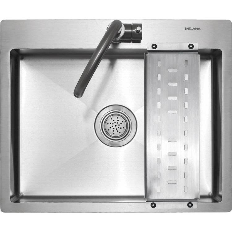 Мойка кухонная Melana ProfLine R6050HK с коландером, сатин