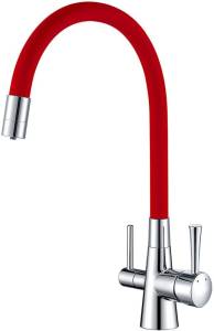 Смеситель для кухни Lemark Comfort LM3075C-Red с гибким изливом
