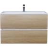 Тумба с раковиной Uperwood Barsa 293020534 подвесная, белая, дуб сонома, 80 см