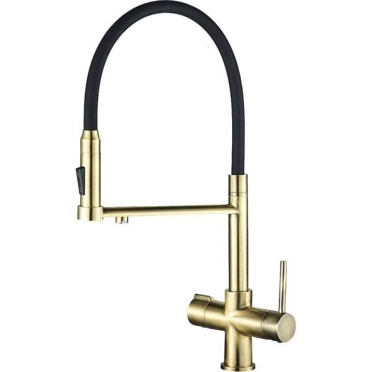 Смеситель для кухни Zorg Steel Hammer SH 2003 BRONZE с гибким изливом, бронза