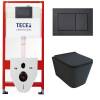Комплект Tece TC414105510 Инсталляция для унитаза Tece + Унитаз подвесной beWash Kraft безободковый, с сиденьем микролифт, черный матовый