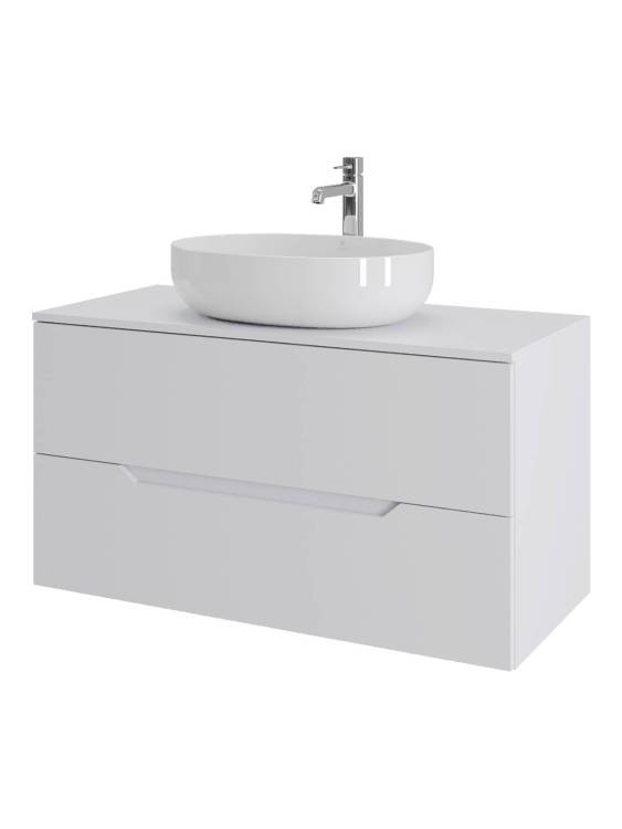 Тумба с раковиной Orange Line Li-100TuwMDF+B05-520W белая матовая, 100 см