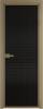 Межкомнатная дверь Profil Doors 1 AX цвет профиля Шампань, стекло безопасное 6 мм мору черный 700x2000