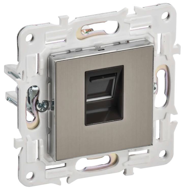 Розетка компьютерная RJ45 IEK Skandy SK-K10-1-K50 никель