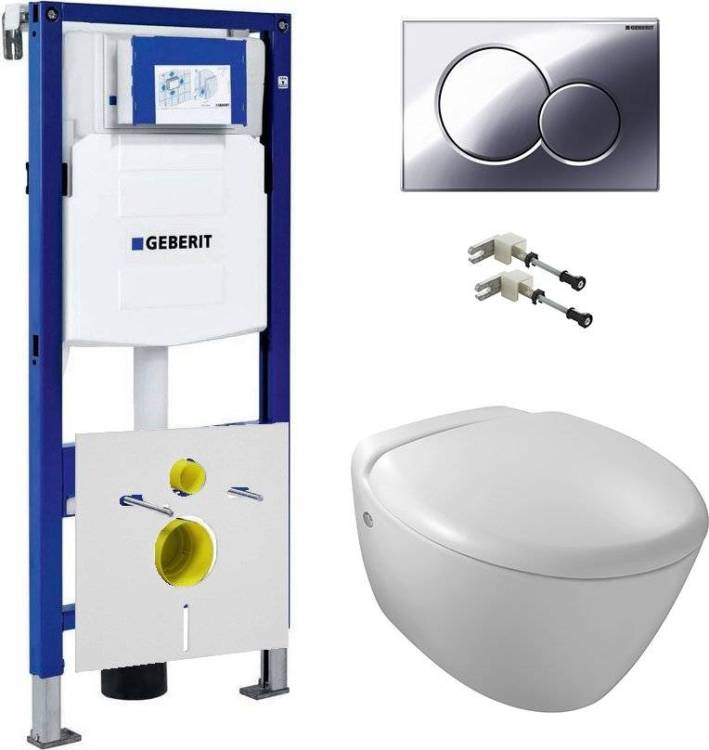 Комплект  Система инсталляции для унитазов Geberit Duofix UP320 111.300.00.5 + Унитаз подвесной Jacob Delafon Presquile E4440 + Кнопка смыва Geberit S