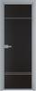 Межкомнатная дверь Profil Doors 4 AX цвет профиля Серебро, стекло безопасное 6 мм монохром черный 700x2000