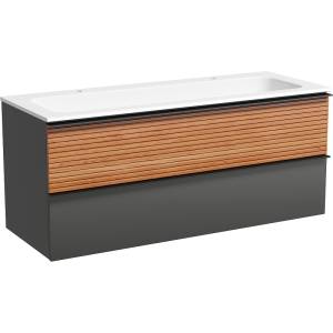 Тумба с раковиной Sancos Delta DL120GR 120 см, Дуб красный, графит