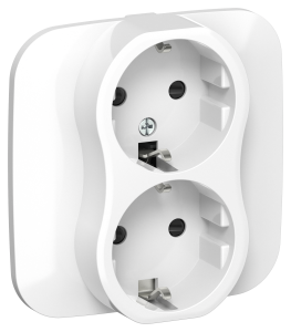 Розетка 2-местная с заземлением и шторками IEK Flite FI-R24A-16-K01 белый