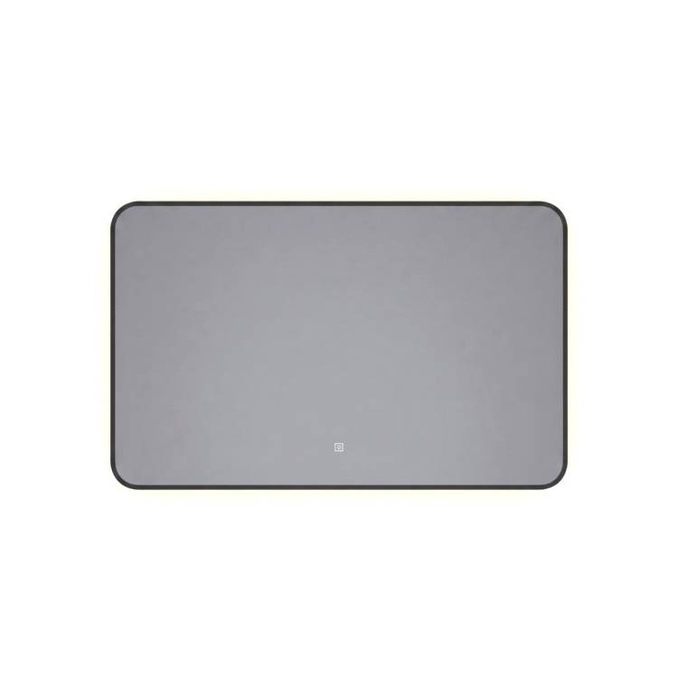 Зеркало Uperwood Modul 3049345677 с подсветкой, сенсорная кнопка, антизапотевание, теплая подсветка, черное, 100x80 см