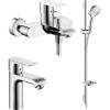 Душевой комплект Hansgrohe Metris 31080000 + 31480000 + Душевой гарнитур Raindance Select E 120 26621400